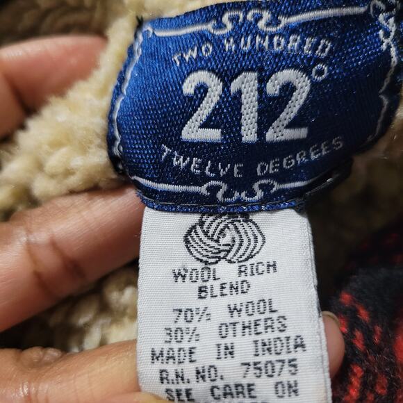 Vintage Flannel Vest Red Buffalo Plaid Sherpa Zip Front Fleece Wool Retro Large - Picture 7 of 12